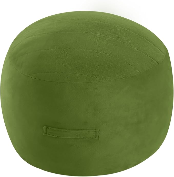 MeMoreCool Round Stuffed Pouf Ottoman Foot Rest, Floor Pouf Foot Stool by MeMoreCool