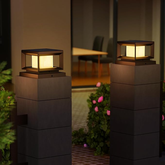 Mlambert 4 Pack Solar Post Lights Outdoor, Waterproof Fence Cap - Image 8