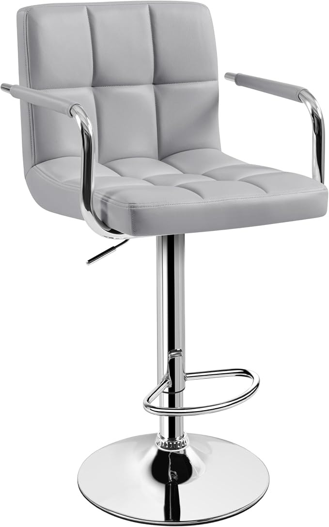 Yaheetech Bar Stools, PU Leather Adjustable Swivel Barstools, Hydraulic Kitchen by Yaheetech