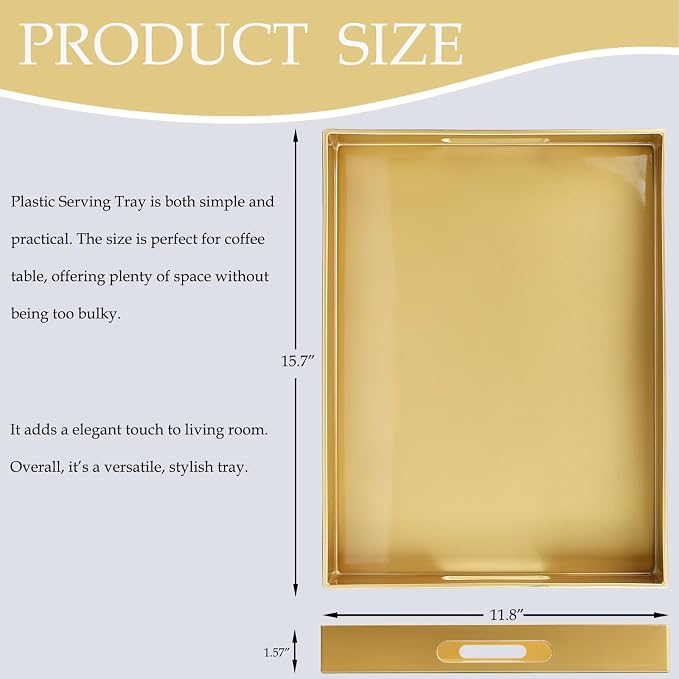Spsyrine Gold Plastic Serving Tray - Image 3