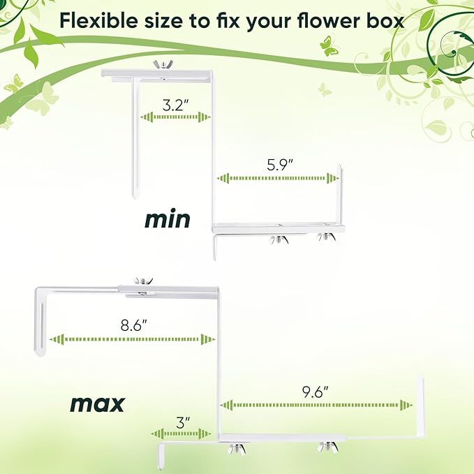 Planter Box Brackets, Adjustable Flower Box Brackets - Image 3