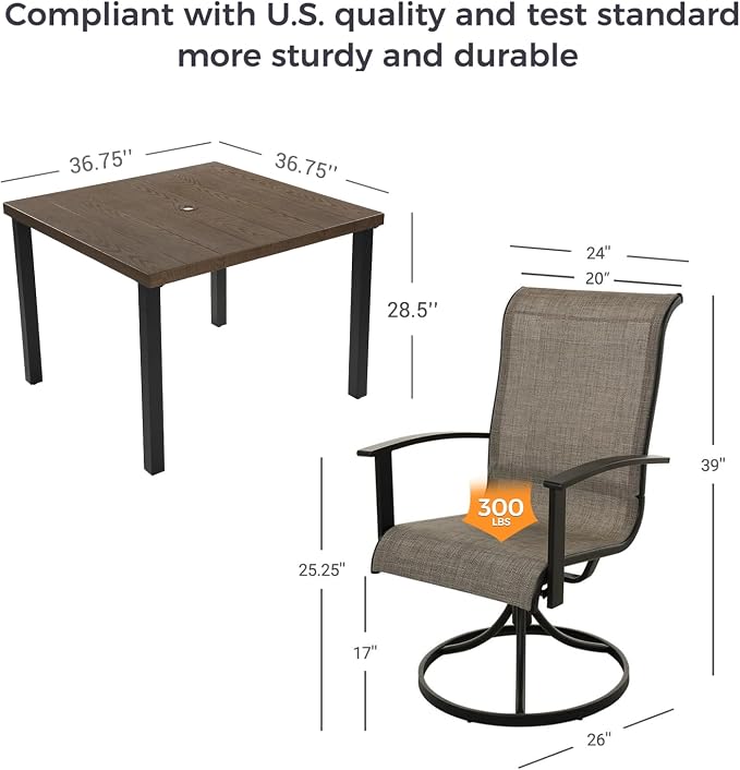 Grand patio 5-Piece Outdoor Dining Set - Image 2