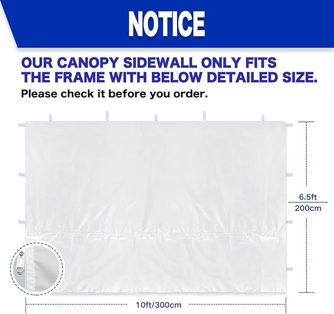 Instant Canopy Tent Sidewalls for 10x10 Pop Up Canopy Waterproof, 99% UV - Image 2