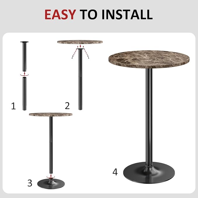Furmax Bistro Pub Table Round Bar Height Cocktail Table - Image 3