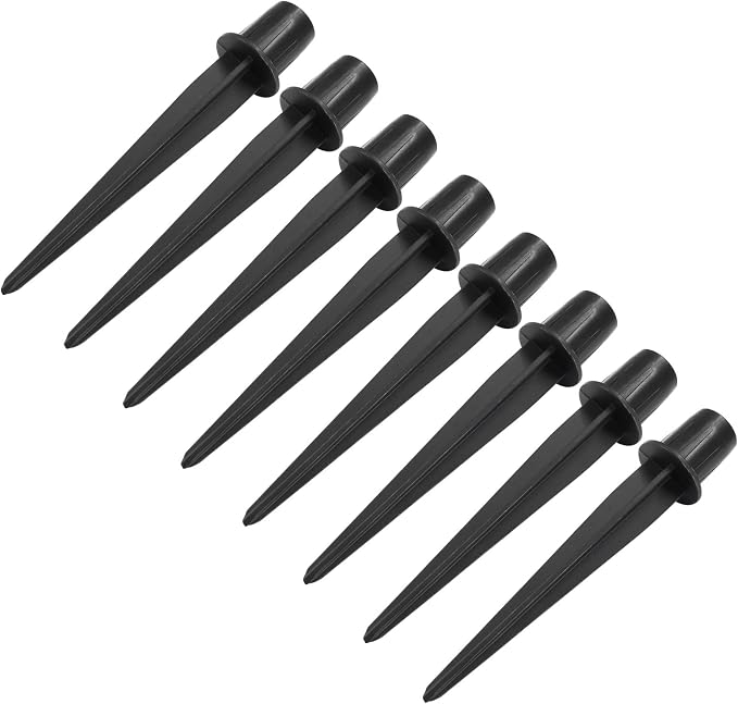 Biaungdo 8 Pcs Ground Spike, 8.25 Inch Black Reinforced Plastic Ground Spikes by Biaungdo