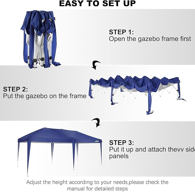 COBIZI 10x20 Pop up Canopy Tent Without Sidewall, Waterproof Portable Outdoor - Image 5