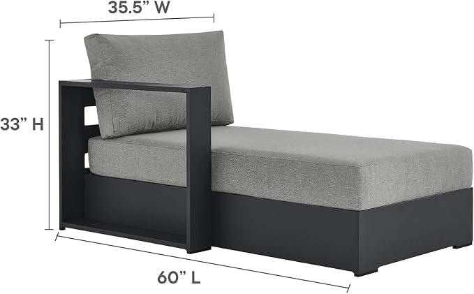 Modway Tahoe Aluminum Outdoor Chaise Lounge Gray - Image 2