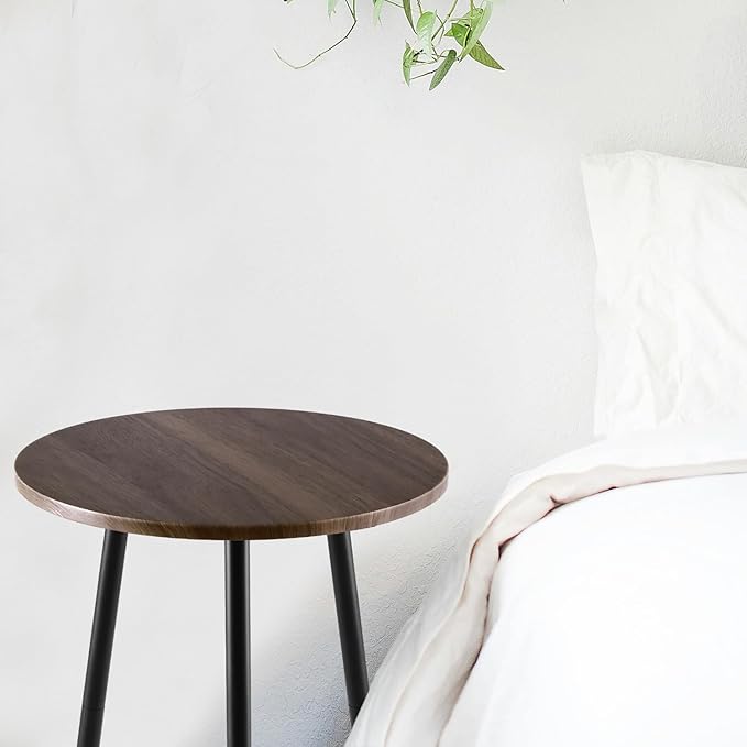 Metal Outdoor Side Tables Set of Two Small Outside Round End Table - Image 7
