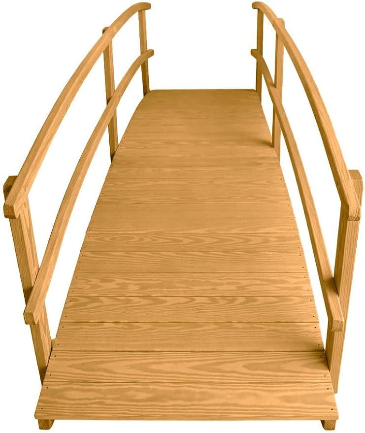 10 FT Oak Amish Made Garden Bridge - Image 4