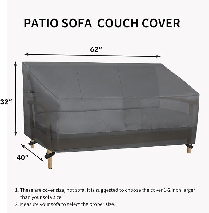 Easy-Going Waterproof Outdoor Couch Cover, Heavy Duty 3-Seater Patio Sofa Cover - Image 6