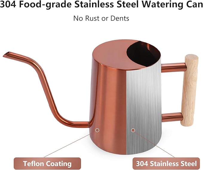 Watering Can Indoor Plants, 35oz Small Stainless Steel Metal Watering Can - Image 5