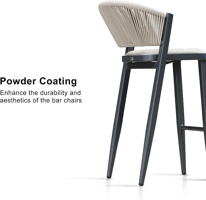 PURPLE LEAF Bar Stool Set of 2 Patio Bar Chairs - Image 7