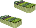 2-Pack Galvanized Raised Garden Bed 8x4x1.5 | 10x2x1.5 ft, Modular Raised by Annoell