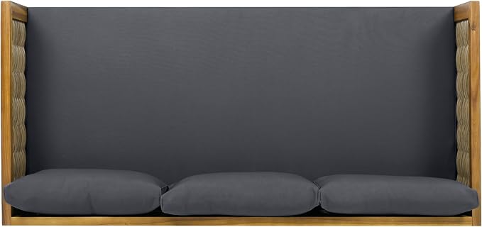Merax 67.5" Outdoor Patio Daybed 3 Seater Sofa Bed, Acacia Wood Frame - Image 6