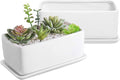 MyGift 10 Inch Modern Unglazed White Ceramic Indoor Plant Pot by MyGiftHome