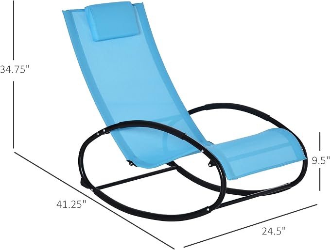 Outsunny Pool Lounger, Outdoor Rocking Lounge Chair - Image 3