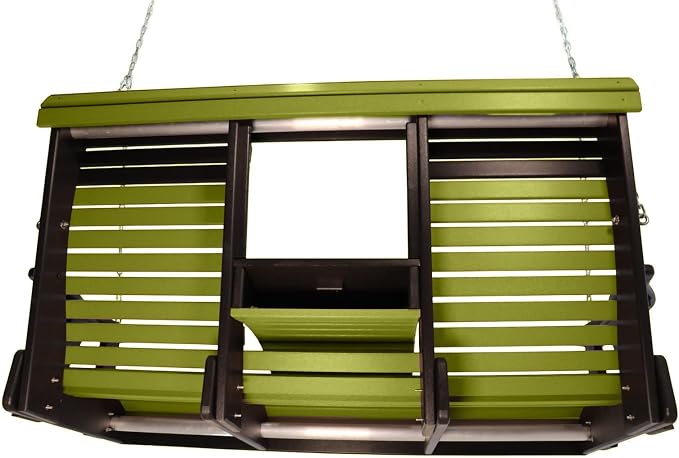 5FT Lime Flip-Cup ROLLBACK Porch Swing Bench, Amish-Made Poly Lumber Wood - Image 3