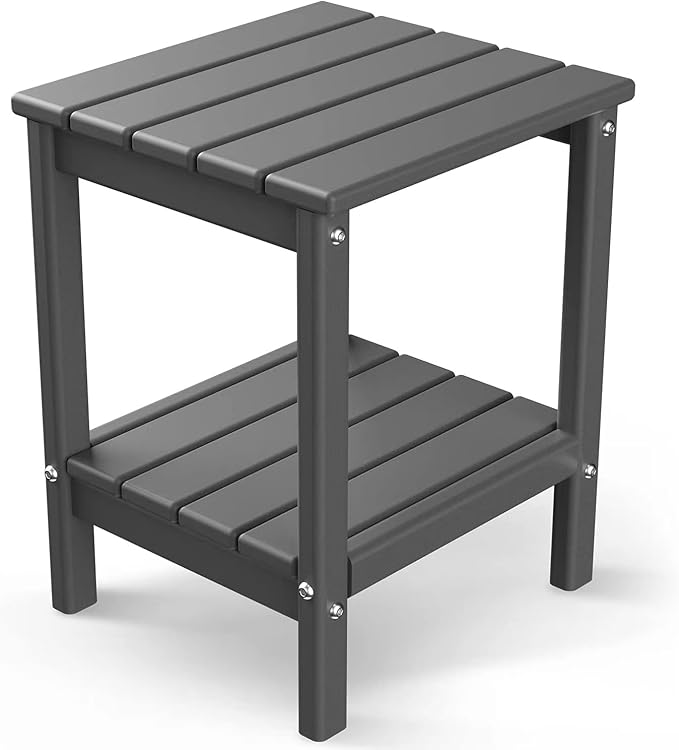 GREENVINES Adirondack-Outdoor-Side-Table | 14 x 13 Inches | HDPE Plastic | All by GreenVines