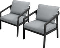 Patio Sofa Chairs Set of 2, Never-Rust Aluminum Outdoor Armchair by SeeHill