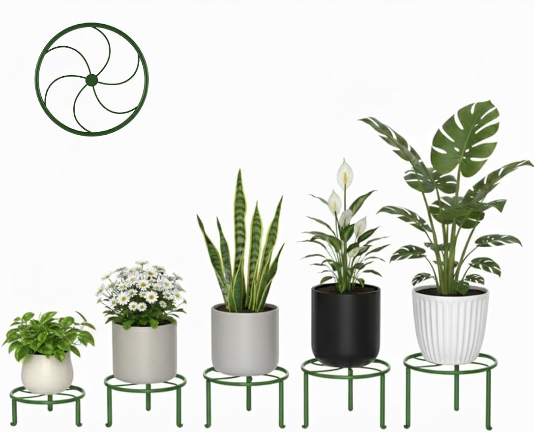 5-Pack Metal Plant Stand Heavy Duty Flower Pot Stands - Image 2