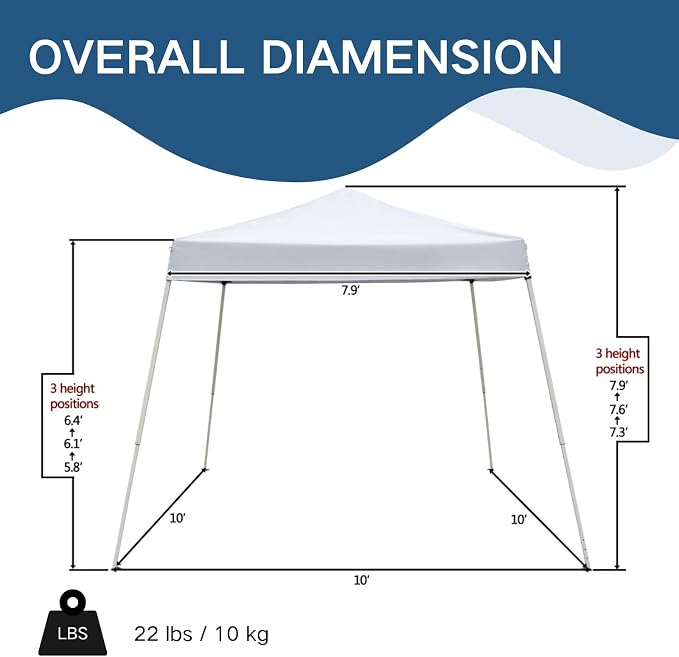 Outvita Canopy 10'x10' Pop Up Commercial Instant Gazebo Tent, Waterproof & UV - Image 4