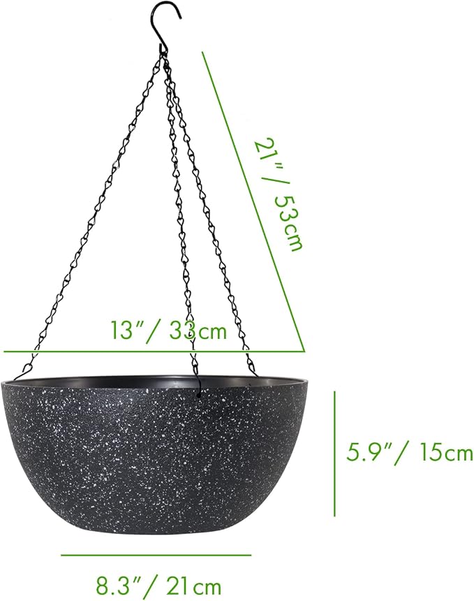 WOUSIWER 13 inch 2Pack Large Hanging Planters - Image 4