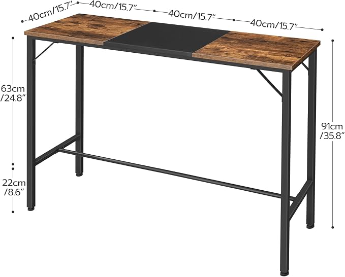 HOOBRO Bar Table, 47.1" Rectangular Pub Table, Tall Counter Height, Long Bar - Image 3