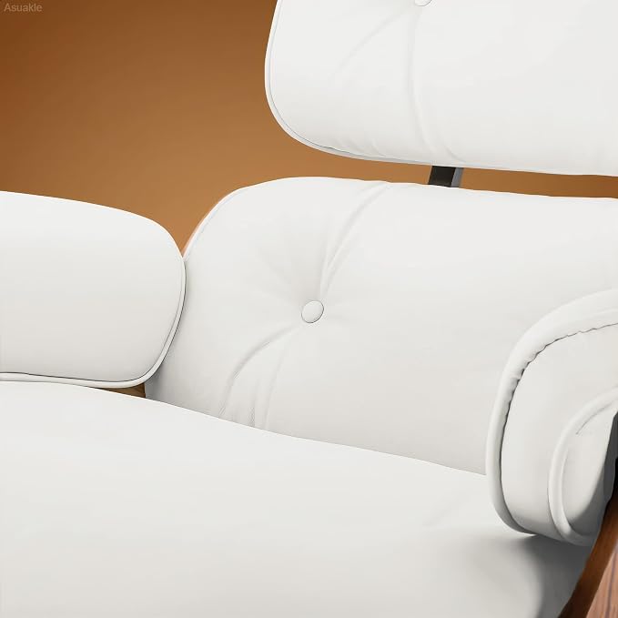 Top Grain Leather, Mid Century Chaise Lounge Chair and Ottoman, Modern Chair - Image 9