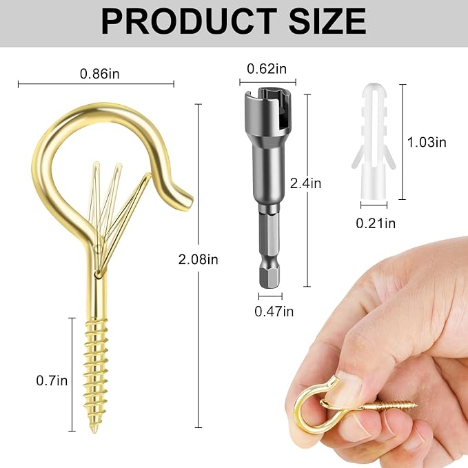 96 PCS Q-Hanger Hooks, Screw Hooks - Image 6