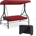 U-MAX Porch Swing with Cover, Patio Swing with Adjustable Backrest&Canopy 3 by U-MAX