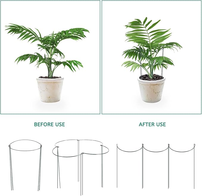 24 Pack Plant Support Stake, Half Round Metal Garden Plant Stake, Border Support - Image 3