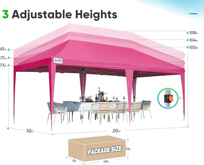 Quictent 10x20 Pop up Canopy Without Sidewalls Easy up Canopy Tent Instant - Image 5
