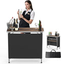 VINGLI 39" Portable Bar Table, Mobile Bar Table by VINGLI