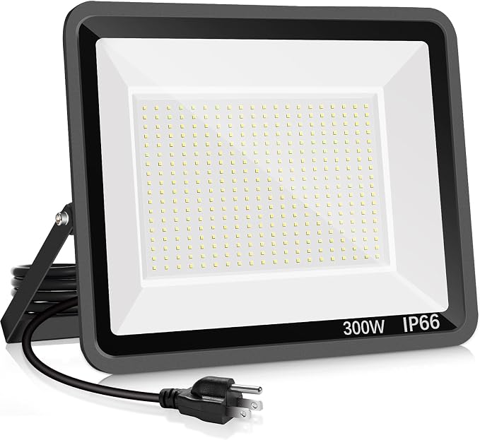 300W LED Flood Light Outdoor, 2000W Equivalent 5000K Daylight White Super by YANYCN