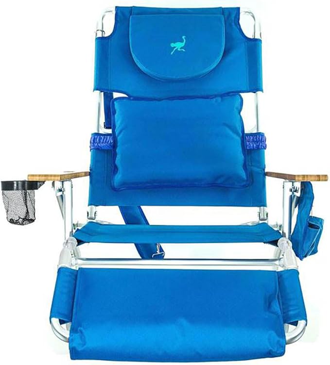 Ostrich Deluxe 3N1 Padded Beach Chair w/ Face Cushion & Arm Holes, Cup Holder - Image 7