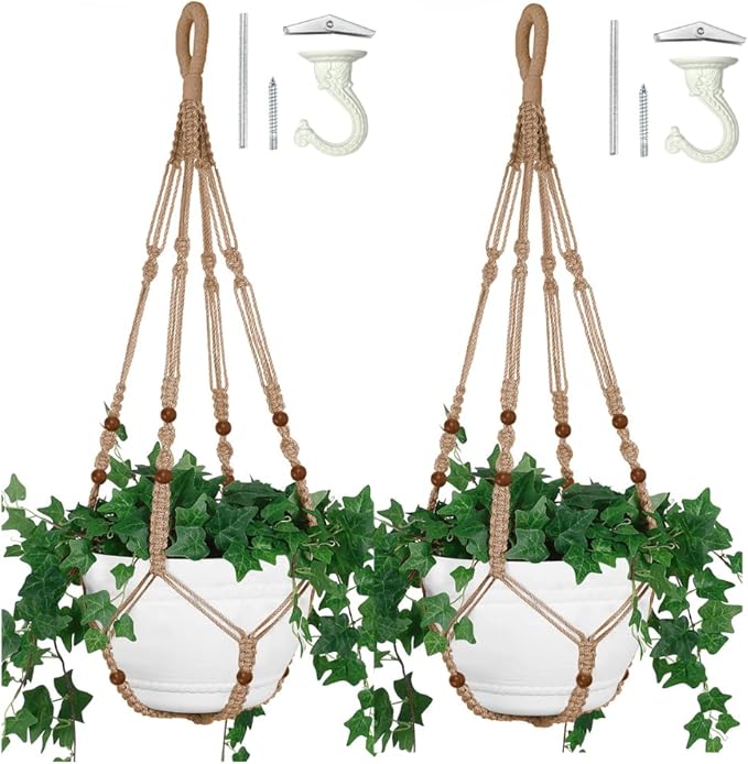 2PK 43 Inches Macrame Planter Hanger Large by Shineloha