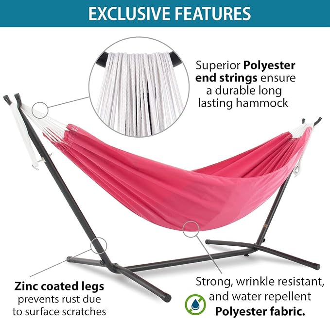 Vivere Double Polyester Hammock - 450 lb Capacity - Image 4
