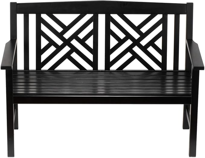 Achla Designs Fretwork Garden Bench, 4 ft Black by ACHLADesignsHomeGarden