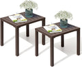 Crestlive Products Outdoor Side Table Set of 2, Aluminum Rectangular Side/End by CrestliveProducts