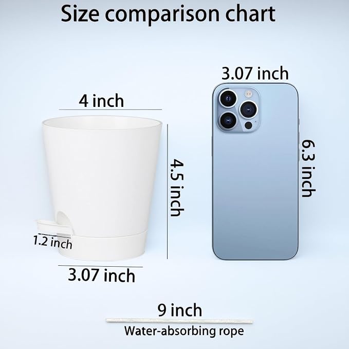 12 Pack 4 Inch Self Watering Plant Pots - Image 2