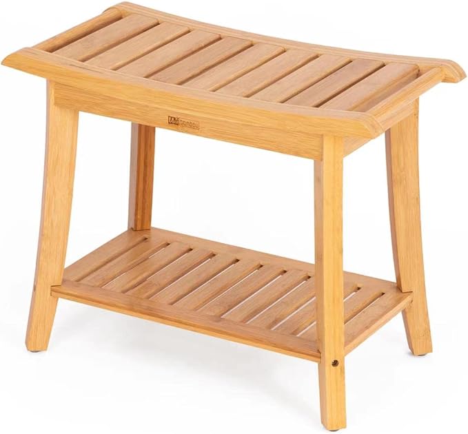 Bamboo Shower Bench Inside Shower Stool by Unibambou