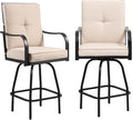 Outdoor Swivel Bar Stools Set of 2, Bar Height Patio Chairs by Godappe