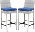 ECOTOUGE Outdoor Bar Stools Set of 2, Wicker Woven Patio Stools & Patio Bar by ECOTOUGE
