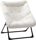 HollyHOME X-Large Saucer Chair, Comfy Oversized Folding Chair, Faux-Fur Reading by HollyHOME