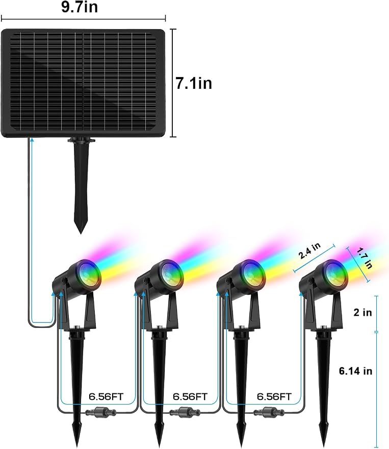 ZYAN Solar Landscape Spotlights Outdoor, Auto On/Off & IP65 Waterproof - Image 8