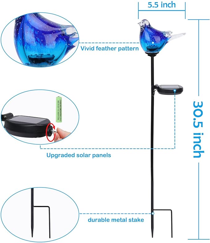 Afirst Solar Bluebird Garden Stake Lights - Image 2