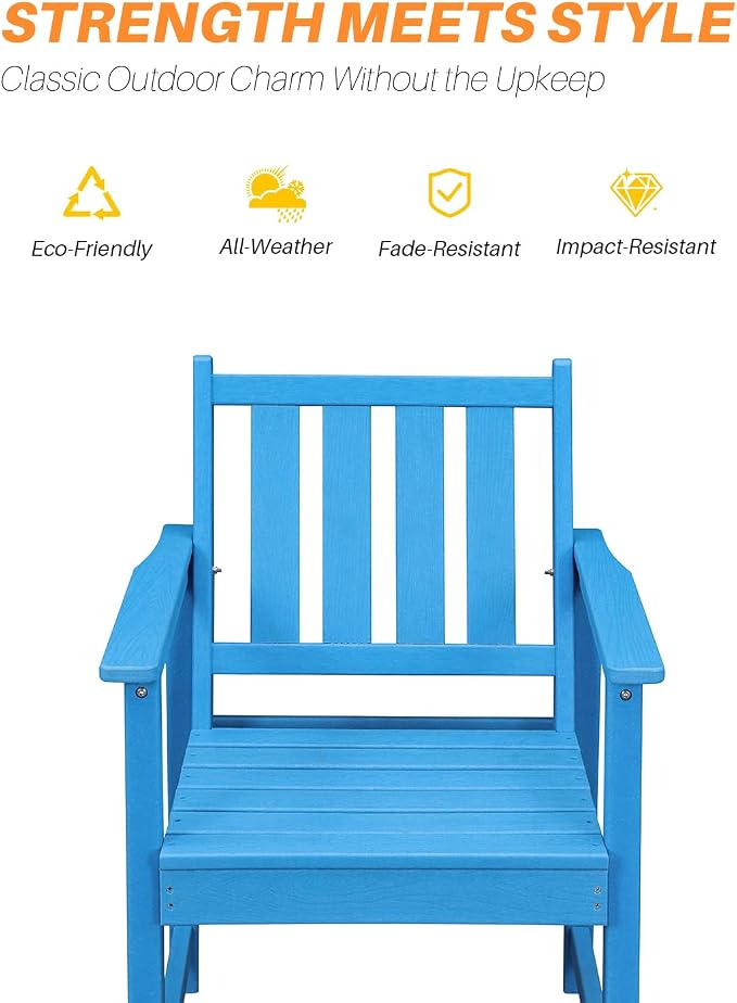 HDPE Outdoor Dining Set of 6, Patio Dining Table Set - Image 4