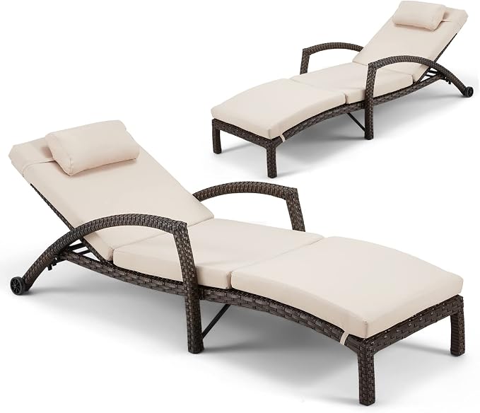 HOMREST Chaise Lounge Chairs Set of 2 - Image 10