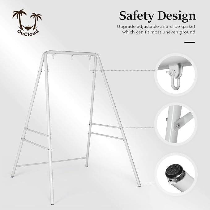 ONCLOUD Upgraded Hammock Chair Stand Metal Swing Stand Frame, Heavy Duty Steel - Image 7