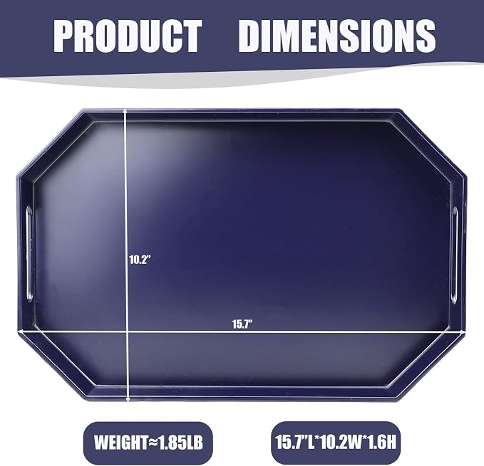 Navy Blue Octagonal Serving Tray - Image 4